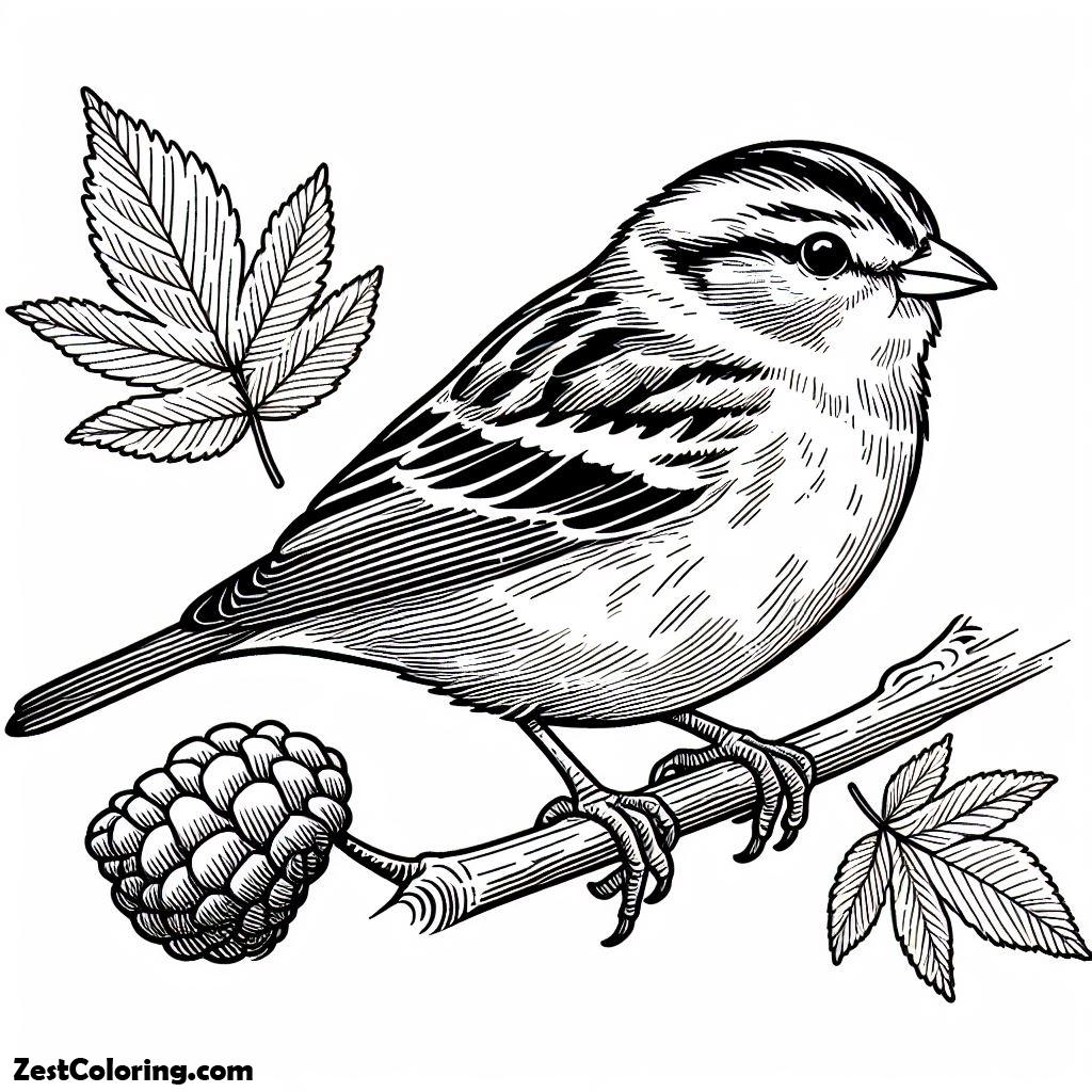 Bird, Chipping Sparrow Bird Coloring Page: Chipping Sparrow Bird Coloring PageFull Size Image