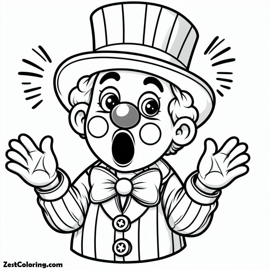 Clown, Clown Is So Surprise Coloring Page: Clown Is So Surprise Coloring PageFull Size Image