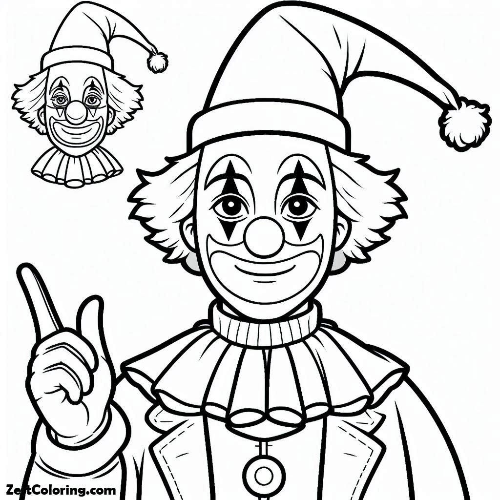 Clown, Clown Usually Wearing Pointy Hat Coloring Page: Clown Usually Wearing Pointy Hat Coloring PageFull Size Image