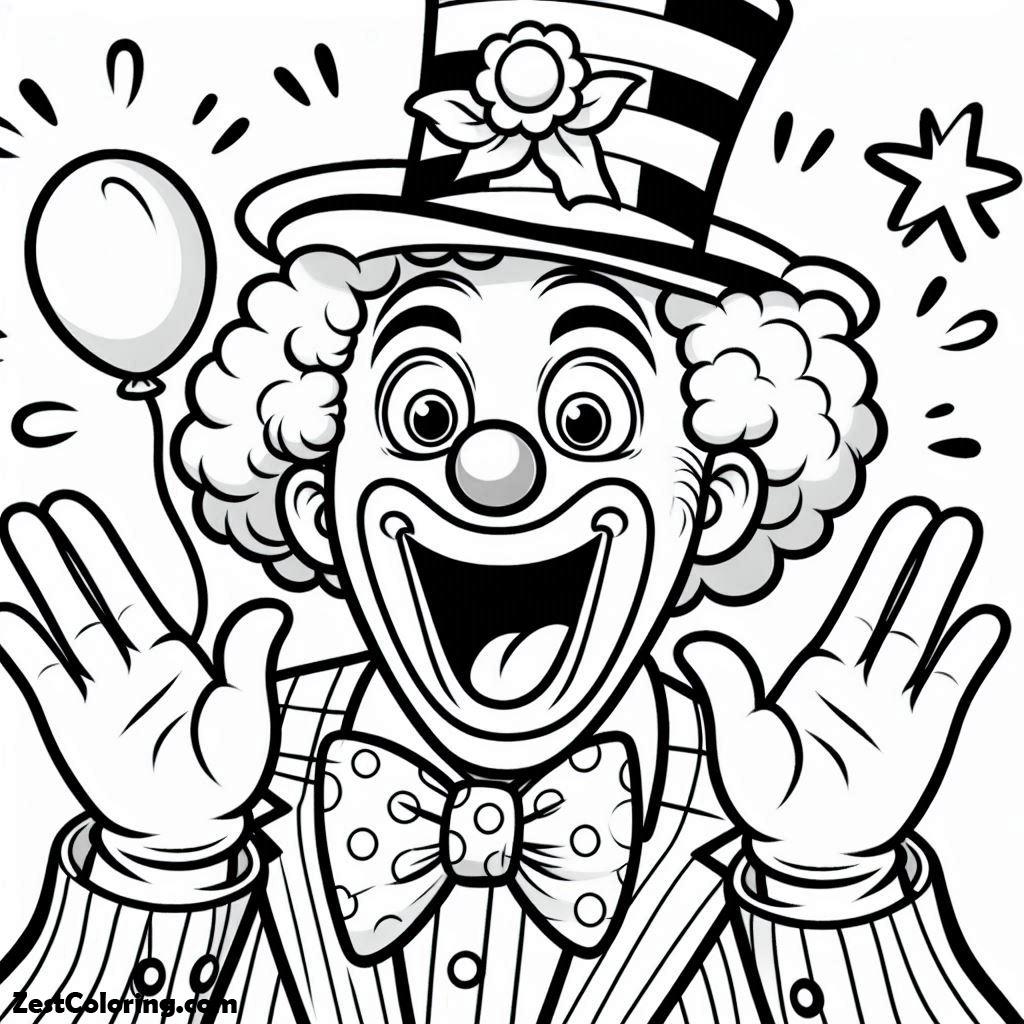 Clown, Clown Who Makes A Surprise Coloring Page: Clown Who Makes A Surprise Coloring PageFull Size Image