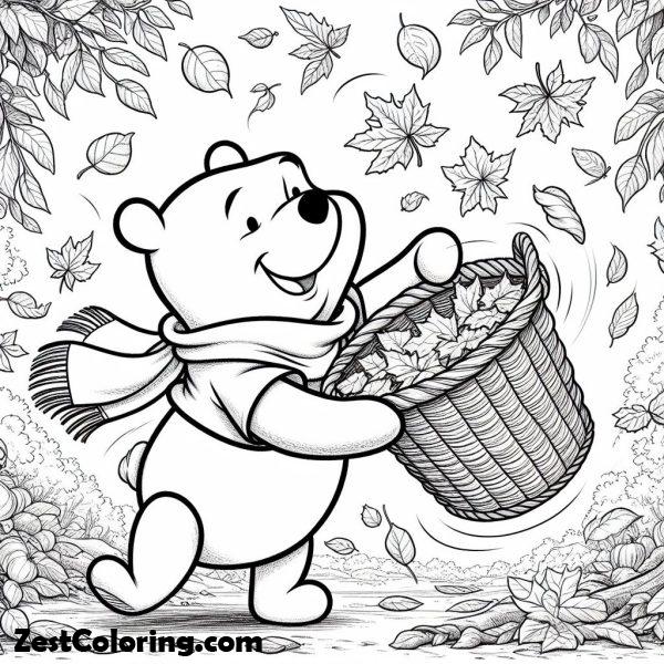 Winnie The Pooh Fall Coloring Sheet