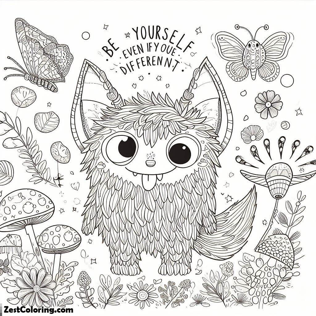 Monster, Foxy Monster Coloring Page: Foxy Monster Coloring PageFull Size Image