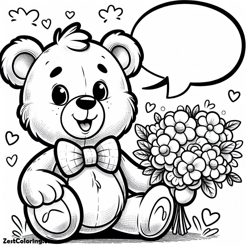 Teddy Bear, Freddy The Teddy Bear Coloring Page: Freddy The Teddy Bear Coloring PageFull Size Image