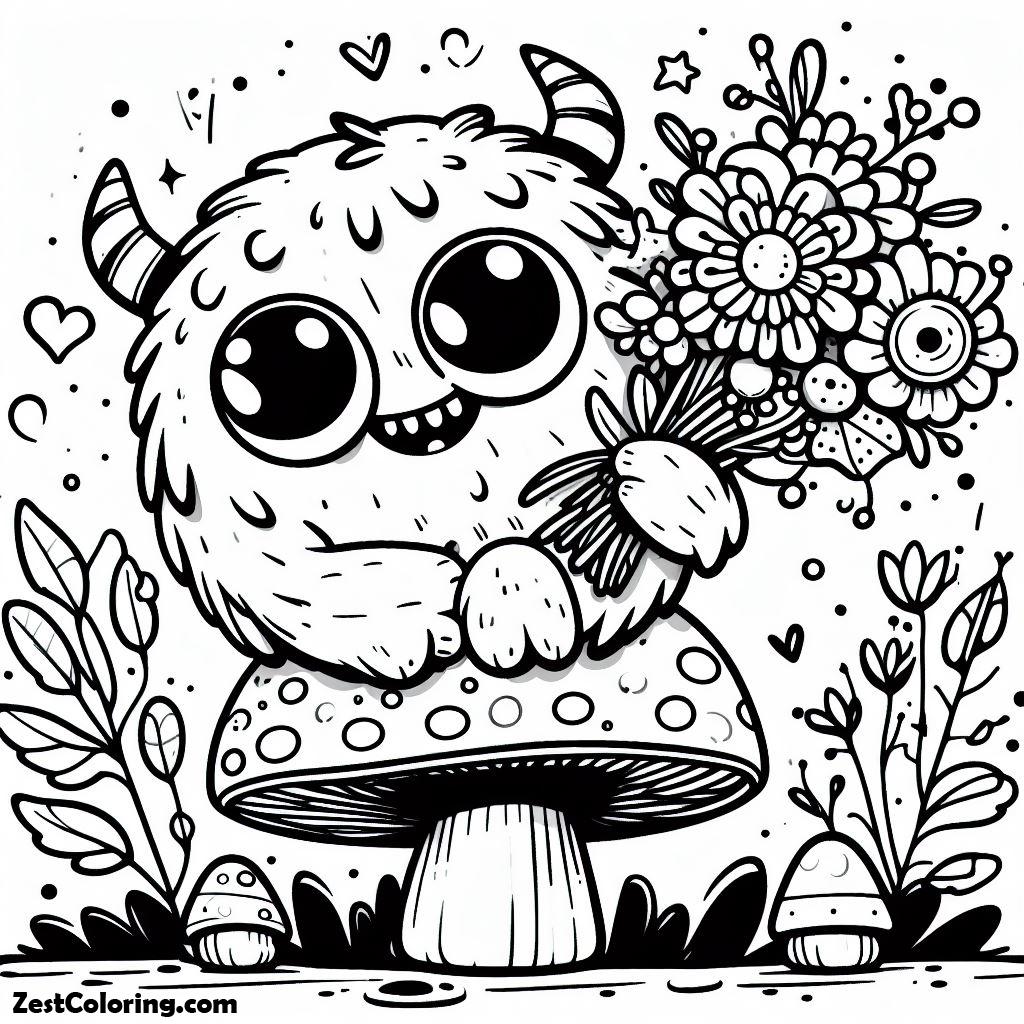 Monster Coloring Page Cute monster-coloring-page-cute
