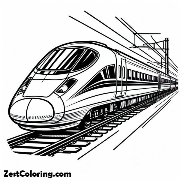 High Speed Train Coloring Sheet