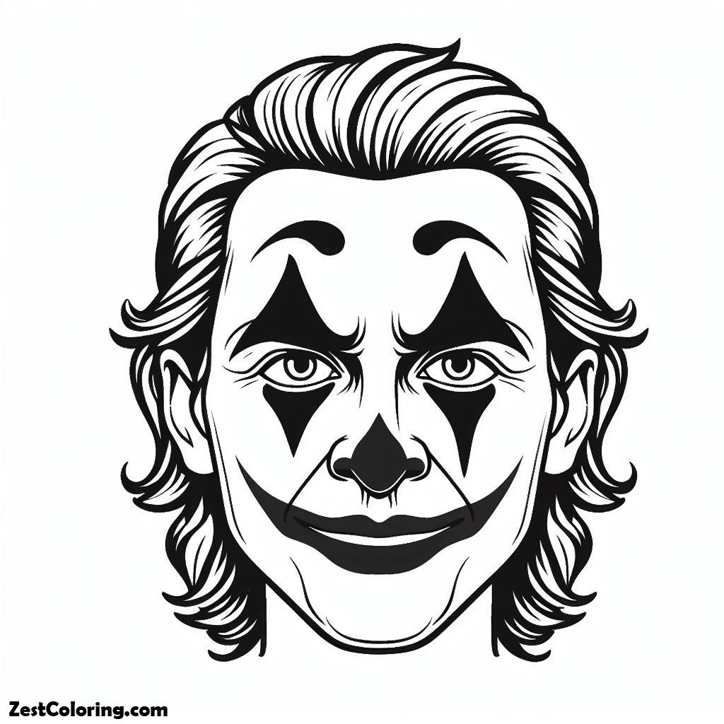 April Fools Day, Joker Face On April Fool’s Day Coloring Page: Joker Face On April Fool's Day Coloring PageFull Size Image