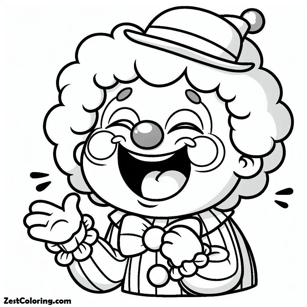 Clown, Laughing Little Clown Look So Happy Coloring Page: Laughing Little Clown Look So Happy Coloring PageFull Size Image
