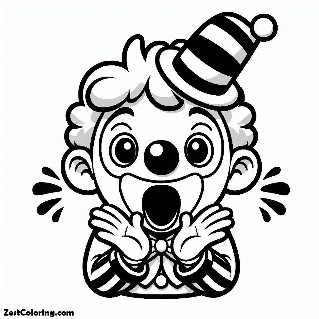 Clown, Little Clown Who Makes A Surprise Coloring Page: Little Clown Who Makes A Surprise Coloring PageFull Size Image