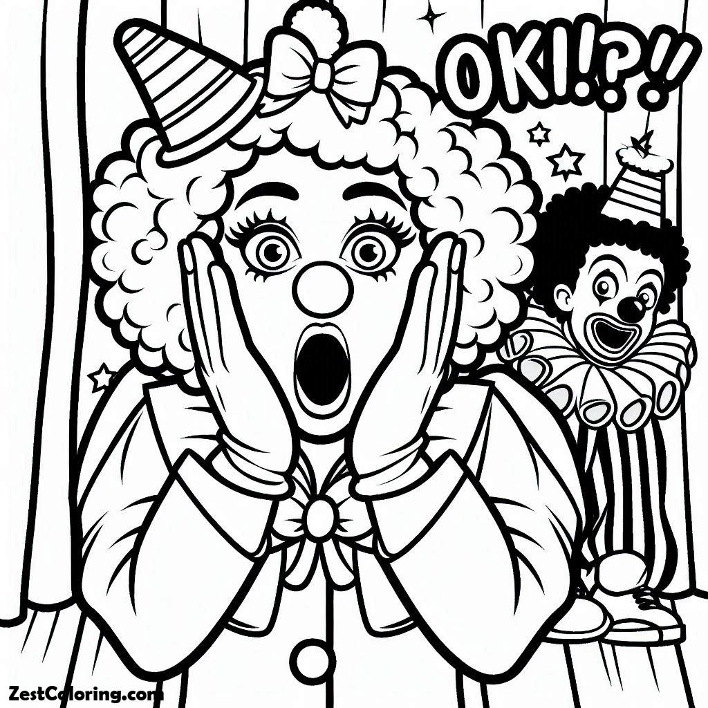 Clown, Make A Surprise For Clowns Coloring Page: Make A Surprise For Clowns Coloring PageFull Size Image