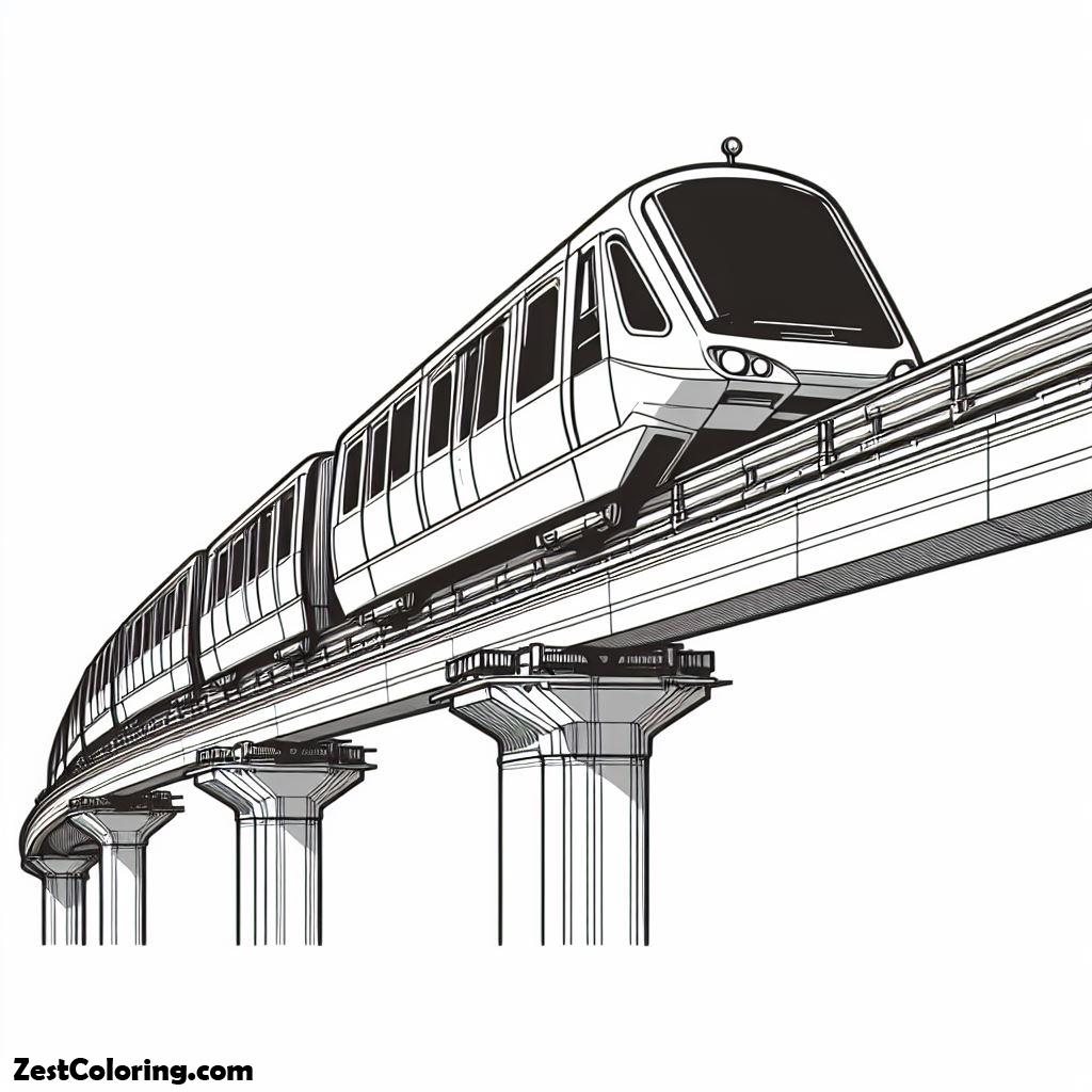 Train, Monorail Train Coloring Page: Monorail Train Coloring PageFull Size Image