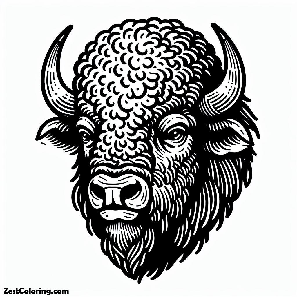Bison, Picture Of Bison That Hair On His Head Like A Sheep Coloring Page: Picture Of Bison That Hair On His Head Like A Sheep Coloring PageFull Size Image
