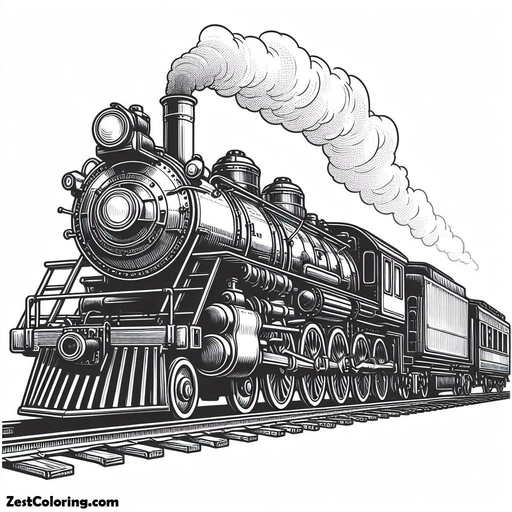 Train, Picture Of Steam Train Coloring Page: Picture Of Steam Train Coloring PageFull Size Image