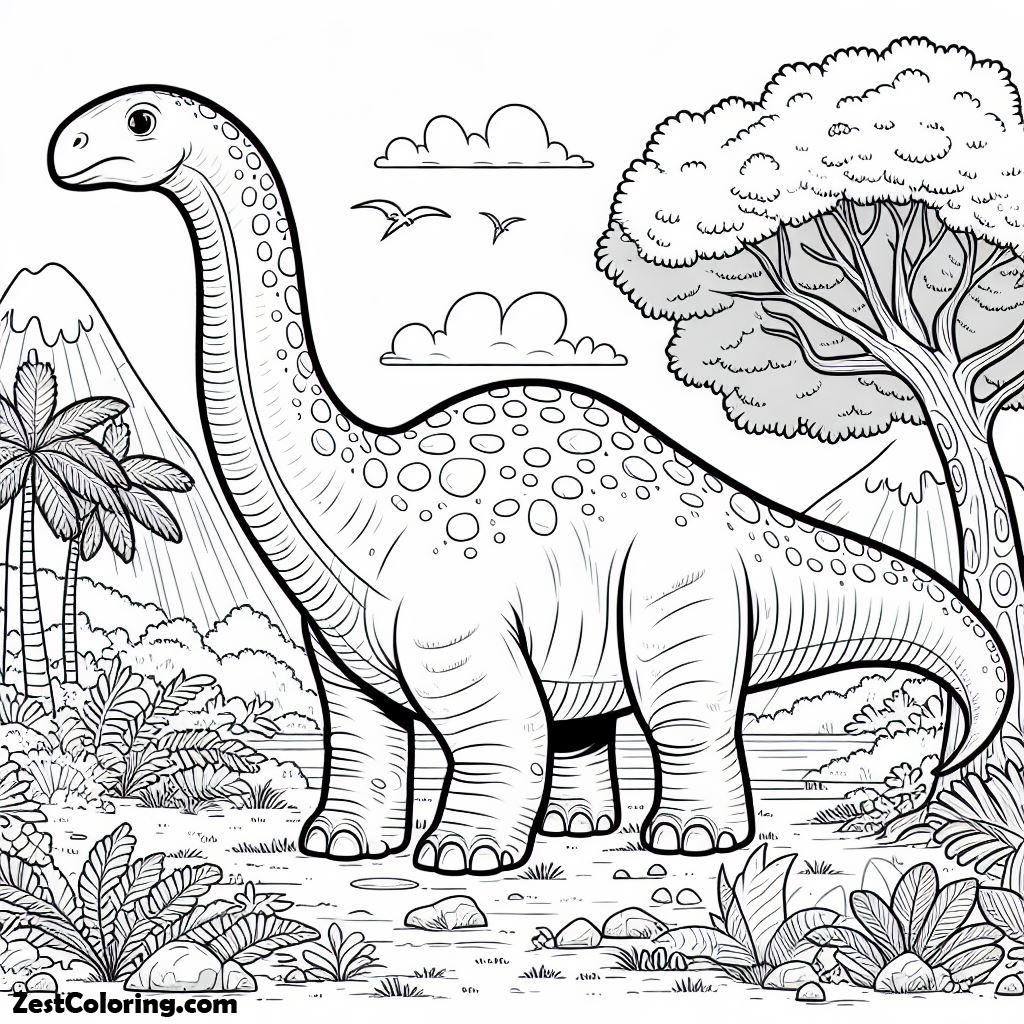 Brachiosaurus, Pre History Animal Brachiosaurus Coloring Page: Pre History Animal Brachiosaurus Coloring PageFull Size Image