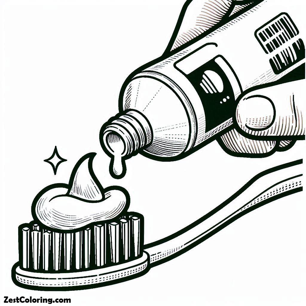 Put Some Toothpaste At Toothbrush In Dental Health Coloring Page ...