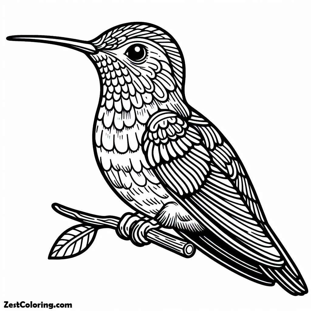 Ruby Throated Hummingbird Coloring Page : Coloring for Kids – Smart ...