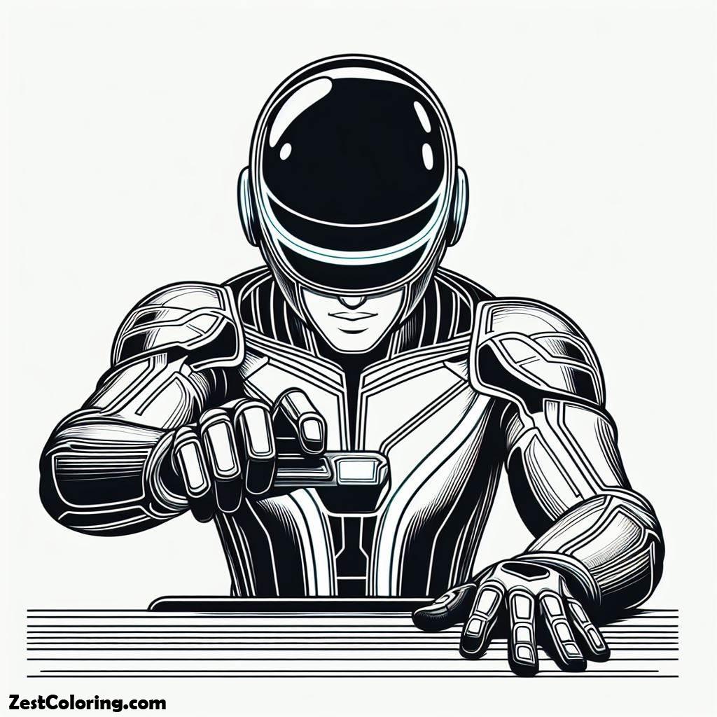 Tron Colouring In Sam Flynn In Costume Tron Legacy Coloring Pages : Coloring for Kids ...