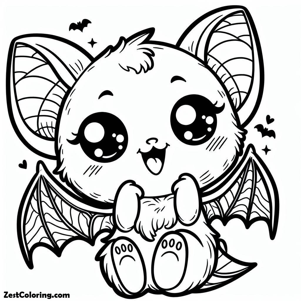 Smiling Cute Bats Coloring Page : Coloring for Kids – Smart, Creative ...