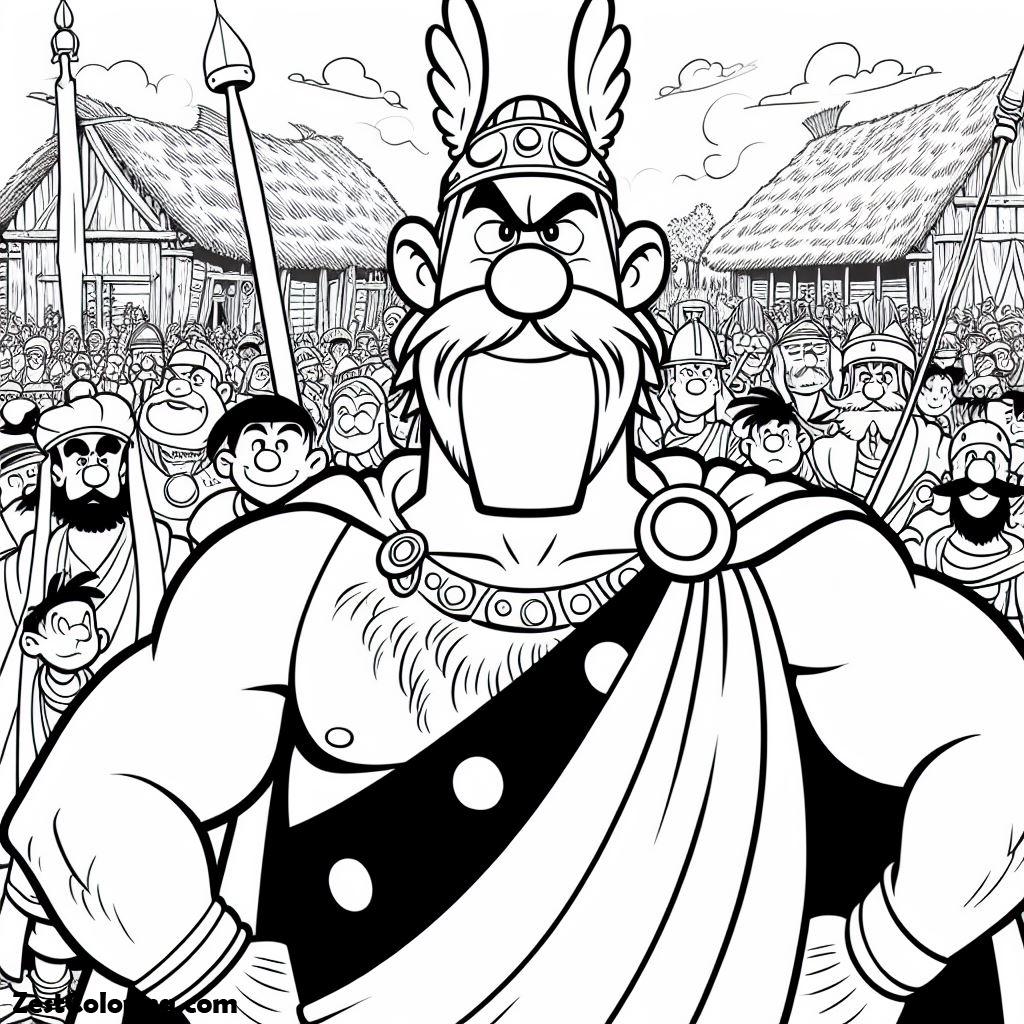 Asterix, The Leader Of Gaulish Village Vitalstatistix In The Adventure Of Asterix Coloring Page: The Leader Of Gaulish Village Vitalstatistix In The Adventure Of Asterix Coloring PageFull Size Image