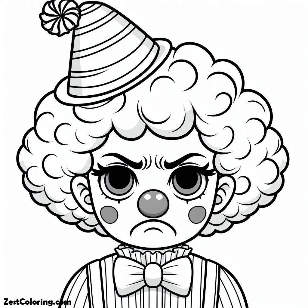 Clown, The Little Clown Who Frowns But Still Looks Cute Coloring Page: The Little Clown Who Frowns But Still Looks Cute Coloring PageFull Size Image