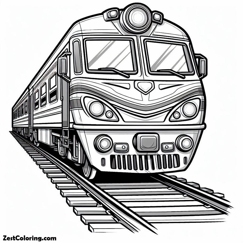 Train, Train Picture From Front Angle Coloring Page: Train Picture From Front Angle Coloring PageFull Size Image
