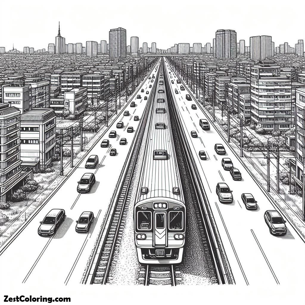 Train, Train Picture From Top View Coloring Page: Train Picture From Top View Coloring PageFull Size Image