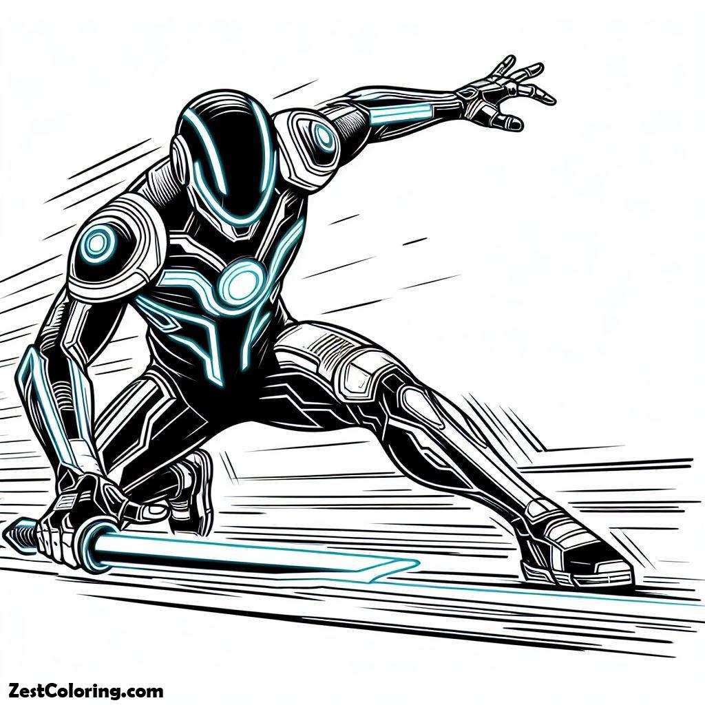 Tron Colouring In Tron Coloring Page
