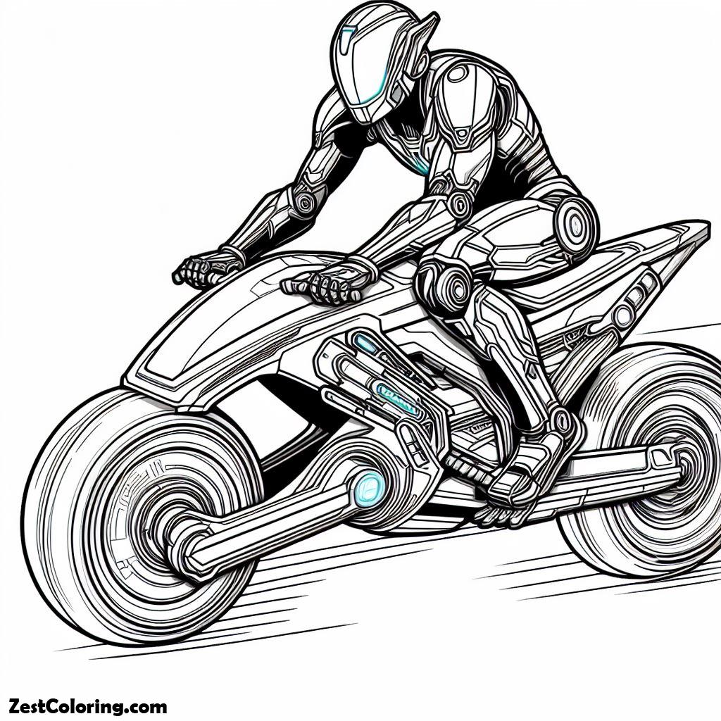 Tron Colouring In Tron Legacy Riding A Sport Motorbike Coloring Pages : Coloring for Kids ...
