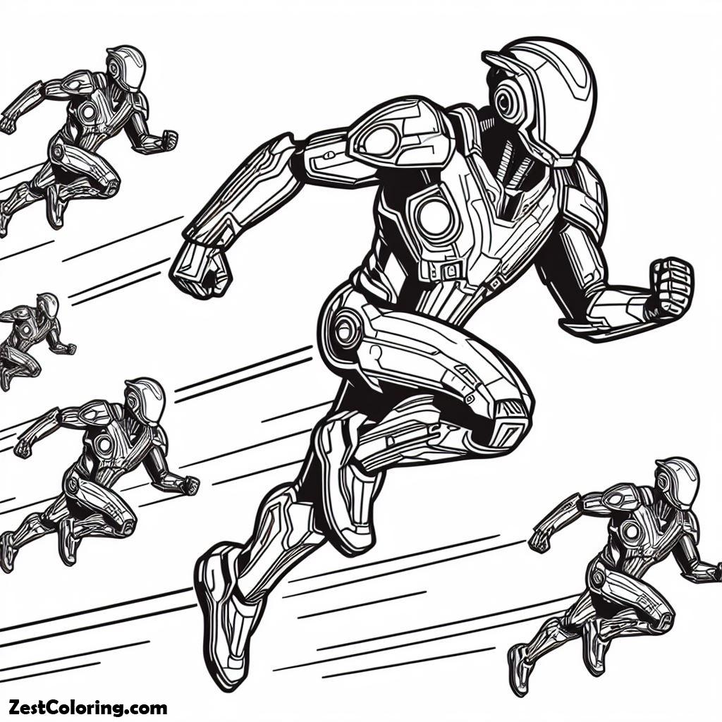 tron, Tron Legacy Run After The Enemy Coloring Pages: Tron Legacy Run After The Enemy Coloring PagesFull Size Image