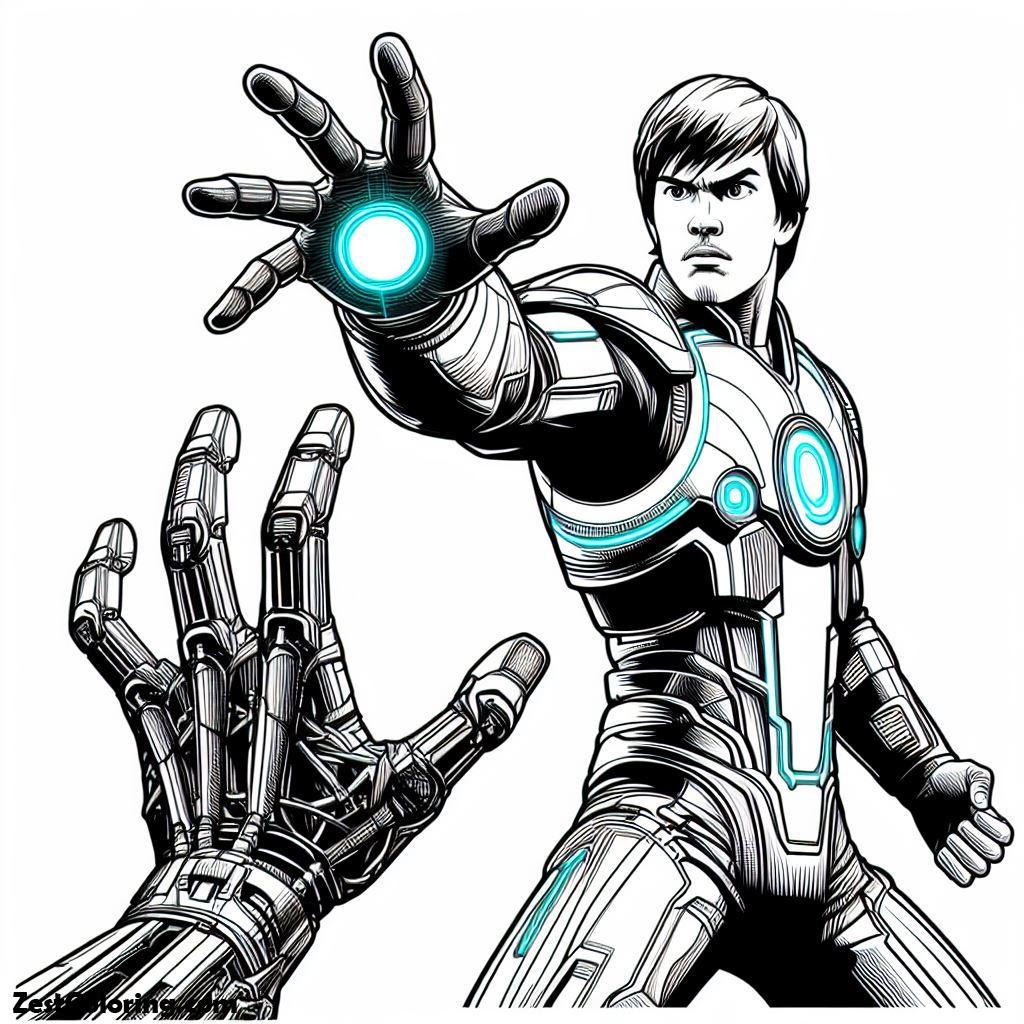 Tron Colouring In Tron Legacy Sam Flynn Attack Enemy With Barehand Coloring Pages ...