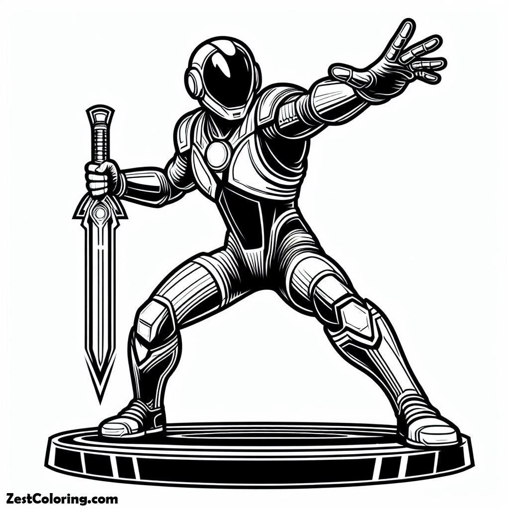 tron, Tron Sam In Action With His Blade Coloring Pages: Tron Sam In Action With His Blade Coloring PagesFull Size Image
