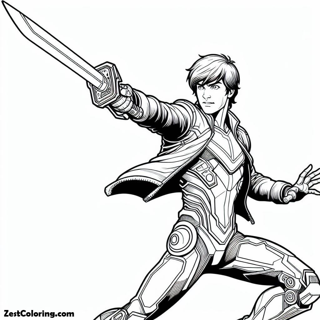 tron, Tron Sam Used His Blade To Fight Coloring Pages: Tron Sam Used His Blade To Fight Coloring PagesFull Size Image
