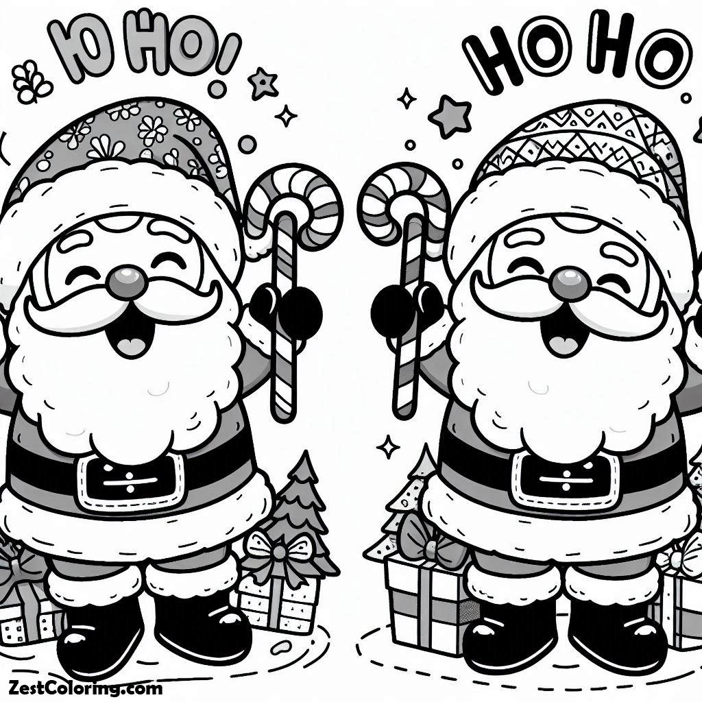 Christmas, Two Men Be Santa To Say Merry Christmas On Christmas Coloring Page: Two Men Be Santa To Say Merry Christmas On Christmas Coloring PageFull Size Image